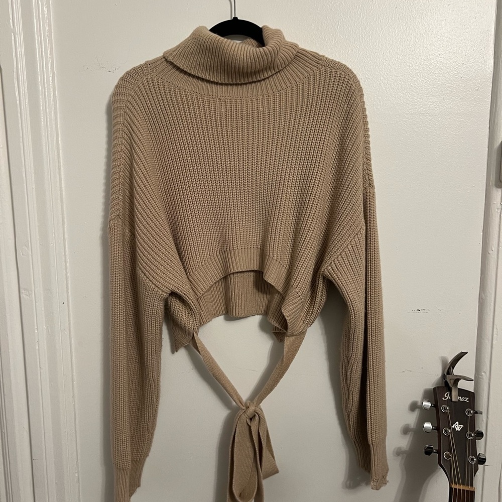 Cropped Turtleneck Sweater
